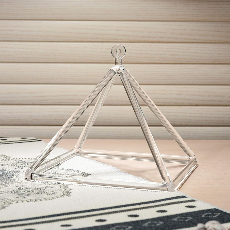 TOPFUND Clear Crystal Singing Pyramid 7 inch with Carrying Case and Quartz Suede Mallet - Image 2